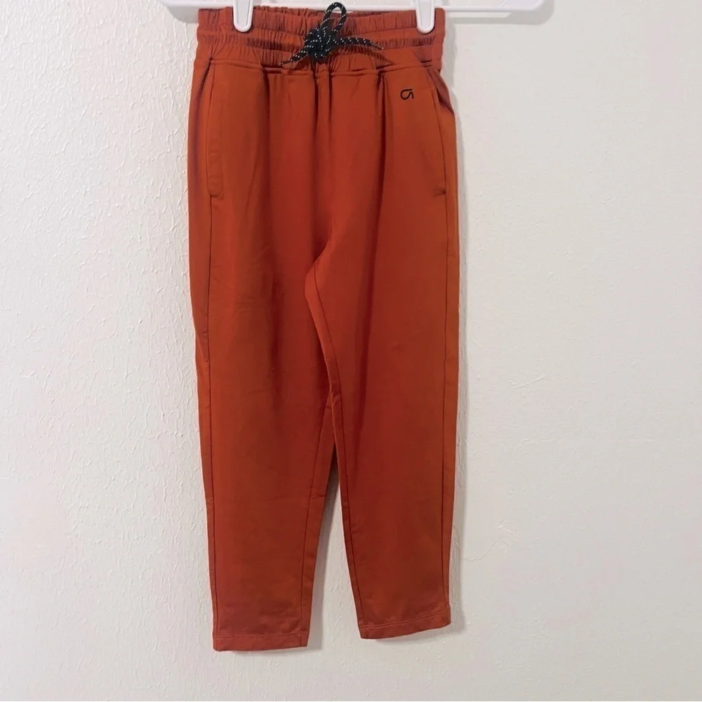 Gap Fit Boys Small Burnt Orange Track Jogger Set with Pockets and Drawstring EUC
